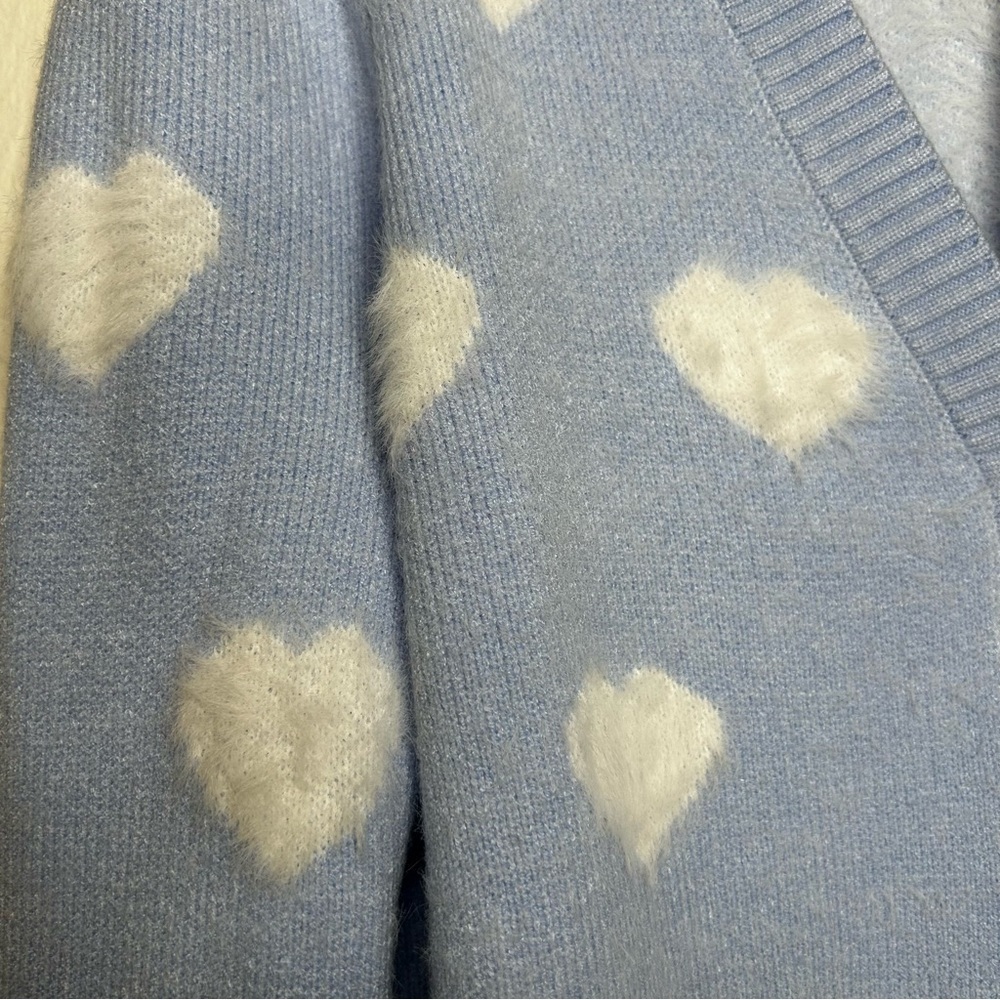 Lilly Pulitzer Heart Jacquard Sweater in Blue - Size Medium - Picture 5 of 6